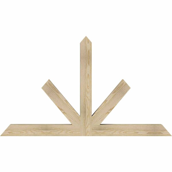 Ekena Millwork Saratoga Rough Sawn Timber Gable Bracket, Douglas Fir, 60"W x 35"H x 4"D x 4"F, 14/12 Pitch GBW060X35X0404SAR00RDF - main